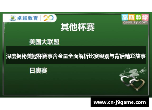 深度揭秘美冠杯赛事含金量全面解析比赛级别与背后精彩故事